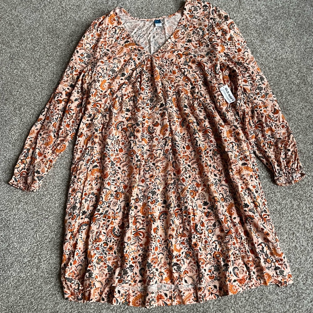 Old Navy Floral Dress - Orange and Brown - New with tags!